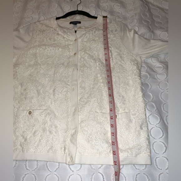 Women's Land End Lace overlay cardigan Medium - Picture 5 of 6